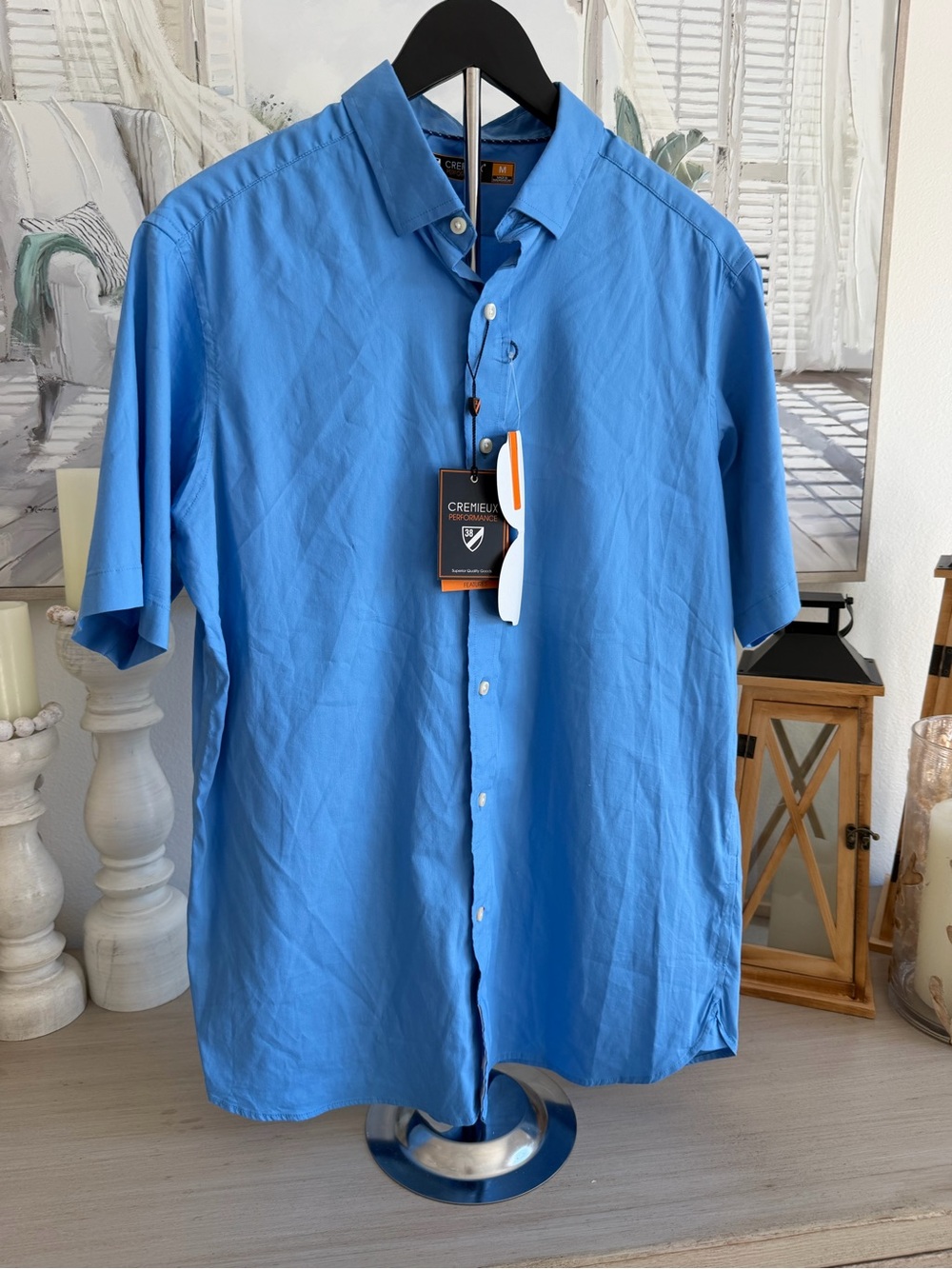 Daniel Cremieux Bright Blue Short Sleeve Button-Down Shirt